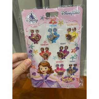 ⭐️ NEW ⭐️ Hongkong Disneyland Princess Sofia Earring Sticker and ring ดิสนีย์ เจ้าหญิงโซเฟีย ต่างหูสติ๊กเกอร์ แหวนเด็ก