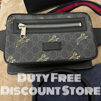 Gucci tiger print logo belt bag/men's models/spot