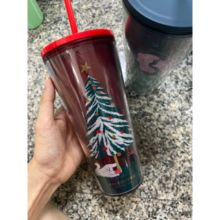 holiday tree dog cat siren cc 20oz แก้วพลาสติก