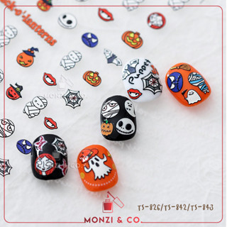 สติกเกอร์ติดเล็บ ฮาโลวีน พร้อมส่งทุกวัน Nail Stickers Halloween ลายแนวๆเท่ห์ๆ Korean Style Nail Stickers สติกเกอร์สไตล์เ