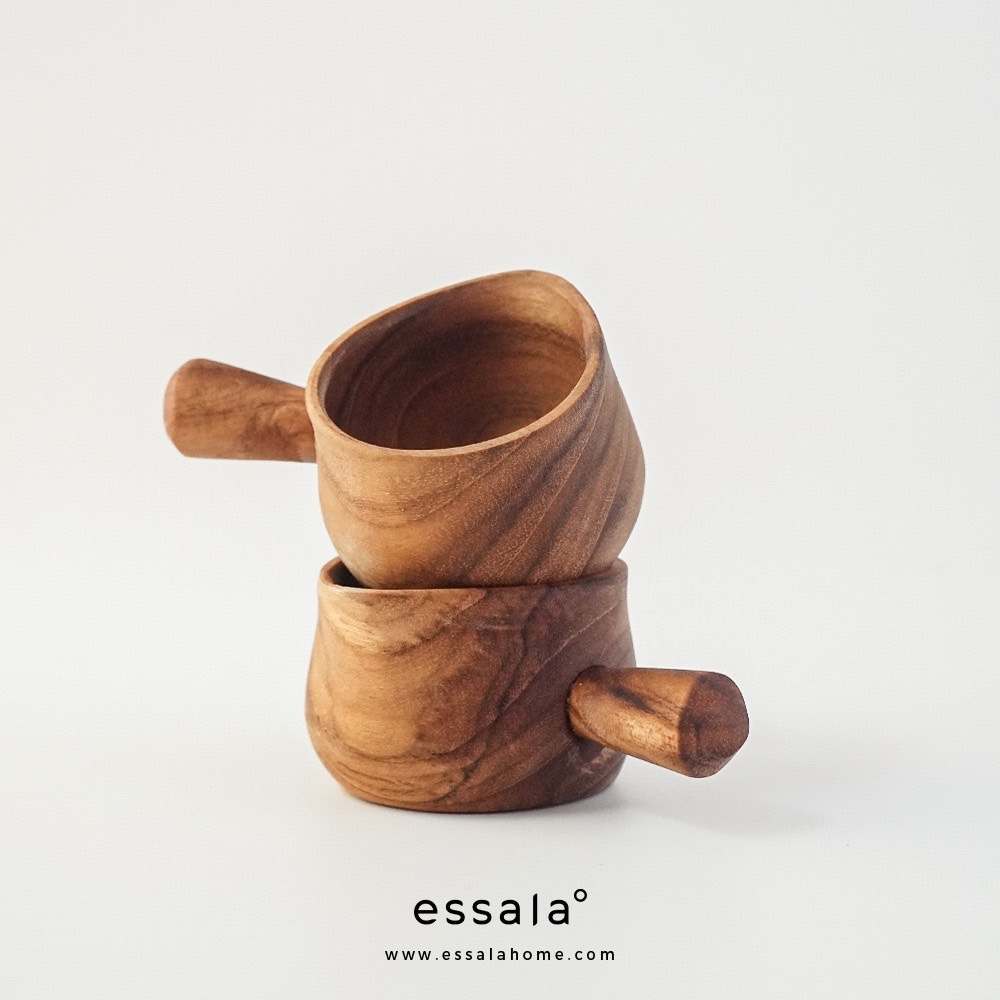 Essala- แก้วไม้ แก้วช็อตกาแฟ ถาดไม้สัก ถาดไม้จิ๋ว  Tableware | TBW004