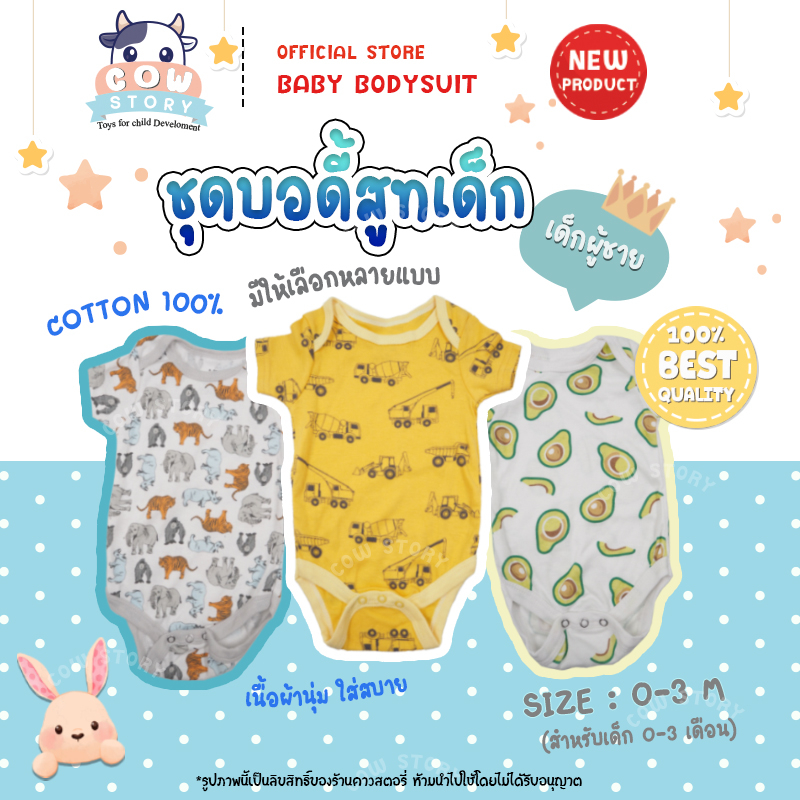 บอดี้สูทเด็ก 👶🏻 ชุดผู้ชาย 0-3 เดือน ชุดจั๊มสูทรอมเปอร์ บอดี้สูทเด็กแรกเกิด ชุดเด็กอ่อน เสื้อผ้าเด็ก 