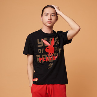 PLAYBOY เสื้อผ้าผู้ชาย/เสื้อ/เสื้อยืด รุ่น P1MT231TF011BK