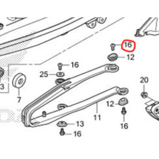 น็อตยึดยางรองโซ่ HONDA CRF 250 L M ตัวล่ะ72บาท แท้ศูนย์