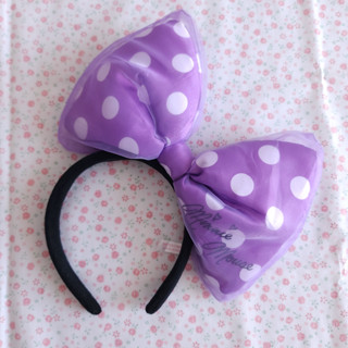 ที่คาดผม มินนี่ (Minnie Headband) โบว์สีม่วงใหญ่ ลายจุด Tokyo Disney Resort ของแท้