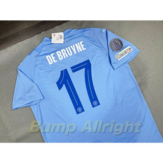 เสื้อฟุตบอล 2023 งานสวย : แมน ซิตี้ Home 2023 แบบ UCL + 17 DE BRUYNE, 9 HAALAND + อาร์ม, เสื้อเปล่า