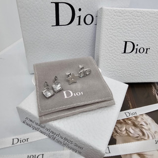 Dior Tribales Earrings  ต่างหูดิออร์ ลาด CD เพชร ดาว พร้อมห้อยด้วย คริสตัล ใส่ได้ 2 แบบ เก๋มาก อะไหล่เงิน งานสวย