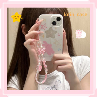 🎁ส่งของขวัญ🎁เคสไอโฟน สำหรับ 11 13 for iPhone Case 14 12 Pro Max หวานสวย น่ารัก โซ่มุก กันกระแทก ปกป้อง เคสโทรศัพท์