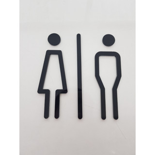 ป้ายห้องน้ำ ชาย/หญิง ป้ายห้องน้ำอะคริลิค สูง 13ซม Toilet sign ป้ายติดผนัง