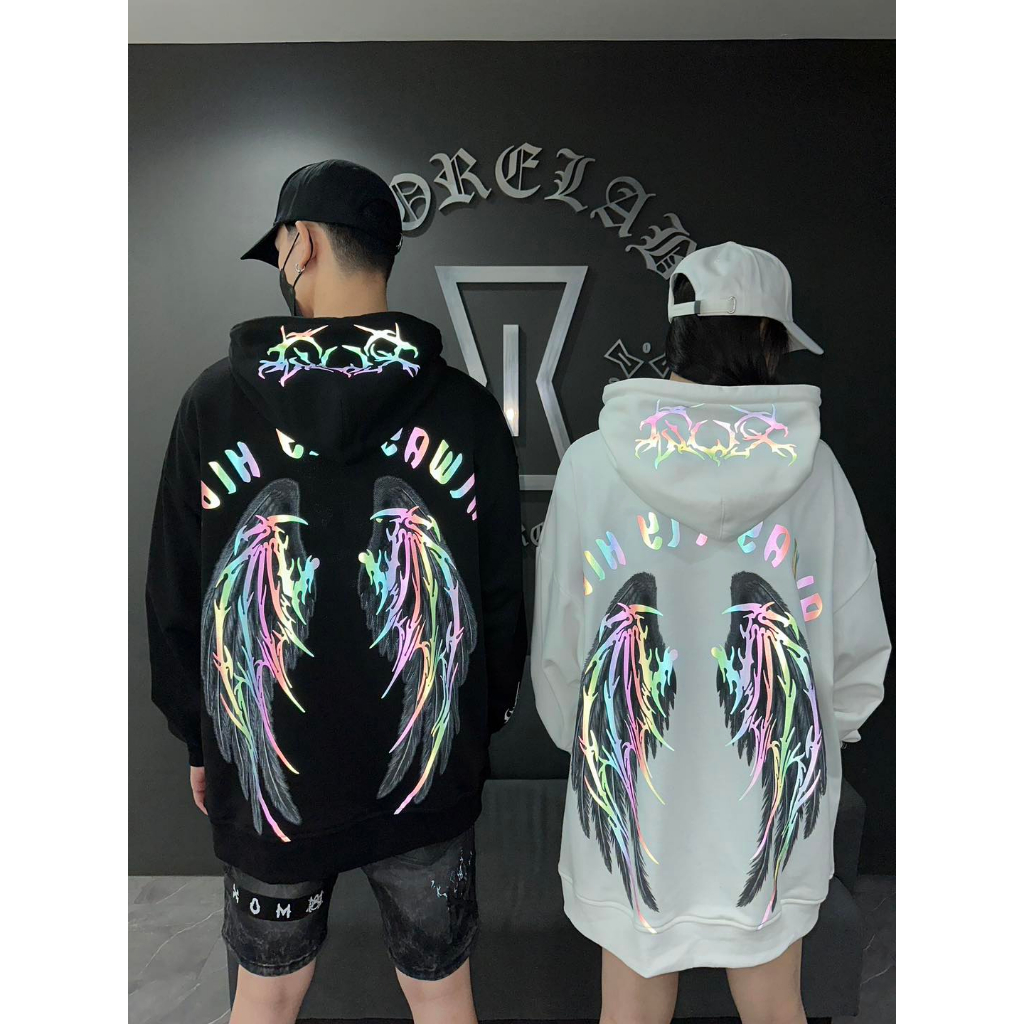 XOM14 เสื้อฮู้ด ปีกนกสะท้อนแสง