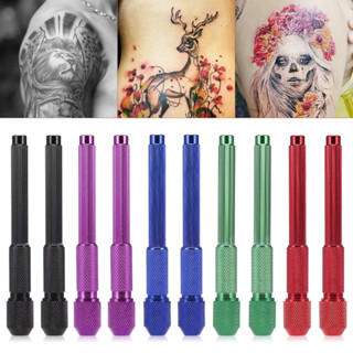 (คลังสินค้าใส) 5 สี 2 ชิ้น อุปกรณ์ที่วางปากกาสักลาย Tattoo Pen Holder Machine