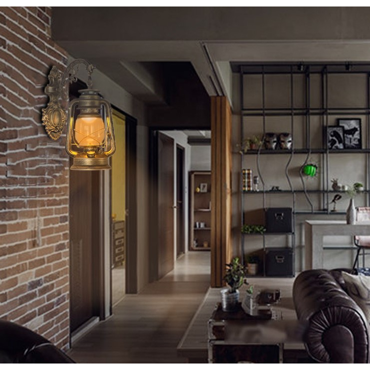 วินเทจ LED โคมไฟติดผนังโคมไฟยุ้งข้าวย้อนยุคน้ำมันก๊าดโคมไฟ รูปที่ 7