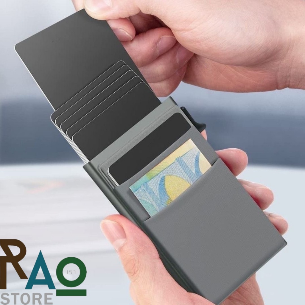 RAO Store กระเป๋าใส่บัตรเครดิตรุ่นslim มีระบบ RFIDป้องกันการโจรกรรม กล่องเก็บบัตร5-6ใบ เป๋าใส่บัตร กระเป๋าสตางค์ผู้ชาย รูปที่ 6