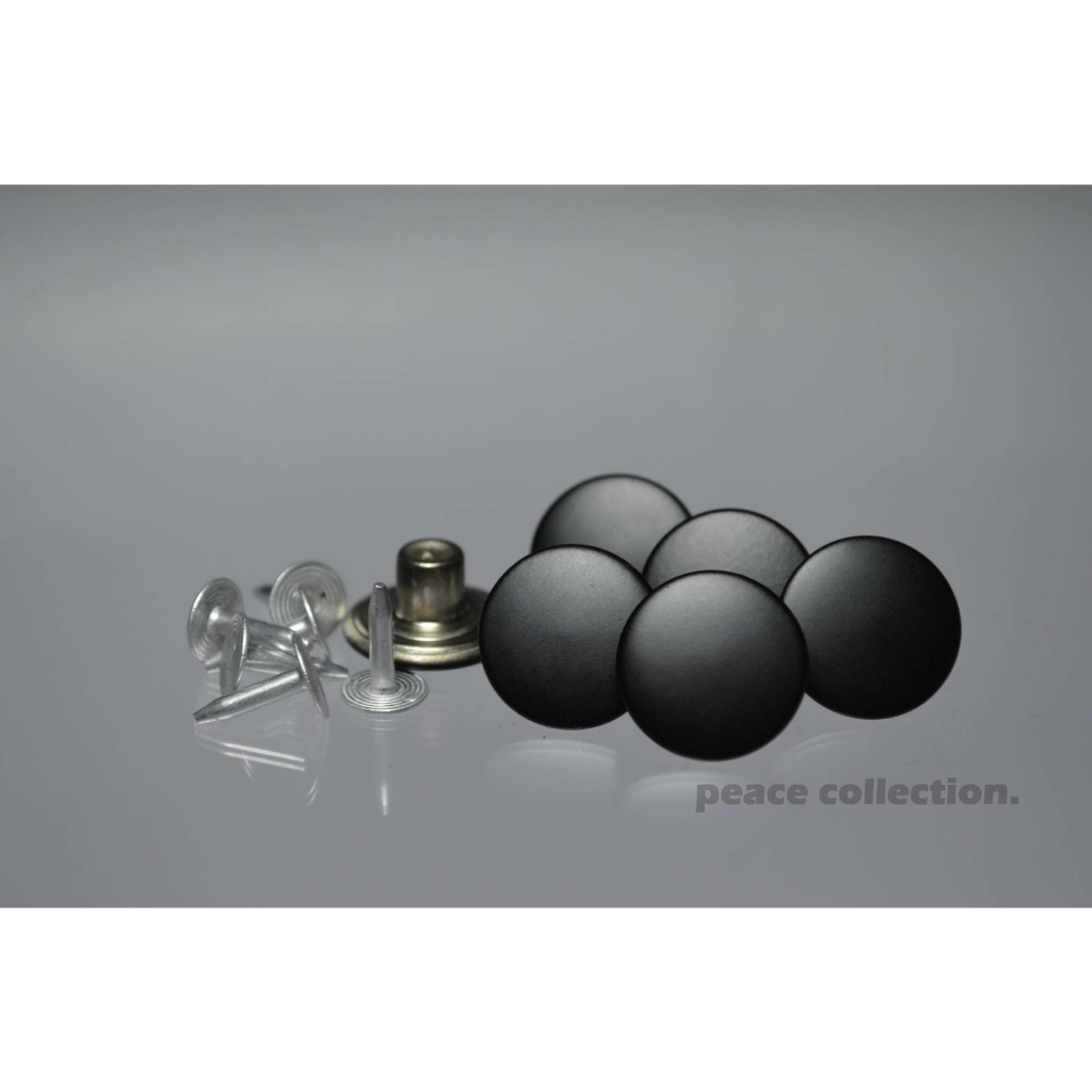 กระดุมยีนส์ กระดุมตอกยีนส์ กระดุมตอกกางเกง ก้นโลหะสีดำผิวเรียบ