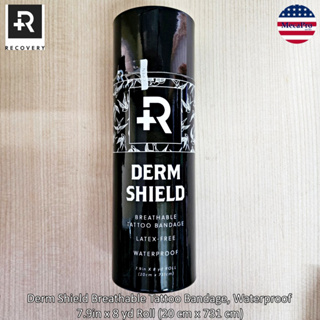 Recovery® Derm Shield Breathable Tattoo Bandage, Waterproof 7.9in x 8 yd Roll (20 cm x 731 cm) แผ่นแปะกันน้ำหลังสัก