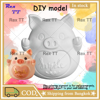 Rex TT Piggy DIY ระบายสีรุ่นกระปุกออมสิน ชุดเซ็ทปูนปลาสเตอร์ DIY ตุ๊กตาปูนปลาสเตอร์ สามารถเลือกชุดได้