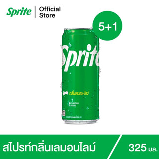 สไปรท์ น้ำอัดลม 325 มล. 6 กระป๋อง Sprite Soft Drink Original 325ml Pack 6