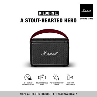 MARSHALL Kilburn II black - ลำโพงบลูทูธ, ลำโพงบลูทูธพกพา, ลำโพง bluetooth