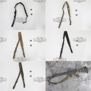 สายสะพายปืน+หูกวิน 2 ชิ้น ทรง VTAC (Padded Sling) (Adjustable dual point) #สินค้าเป็นสายสะพายแบบ 2จุด