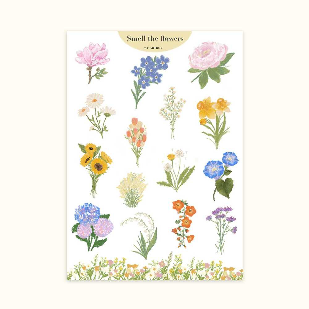 สติกเกอร์ Sticker Smell the flowers