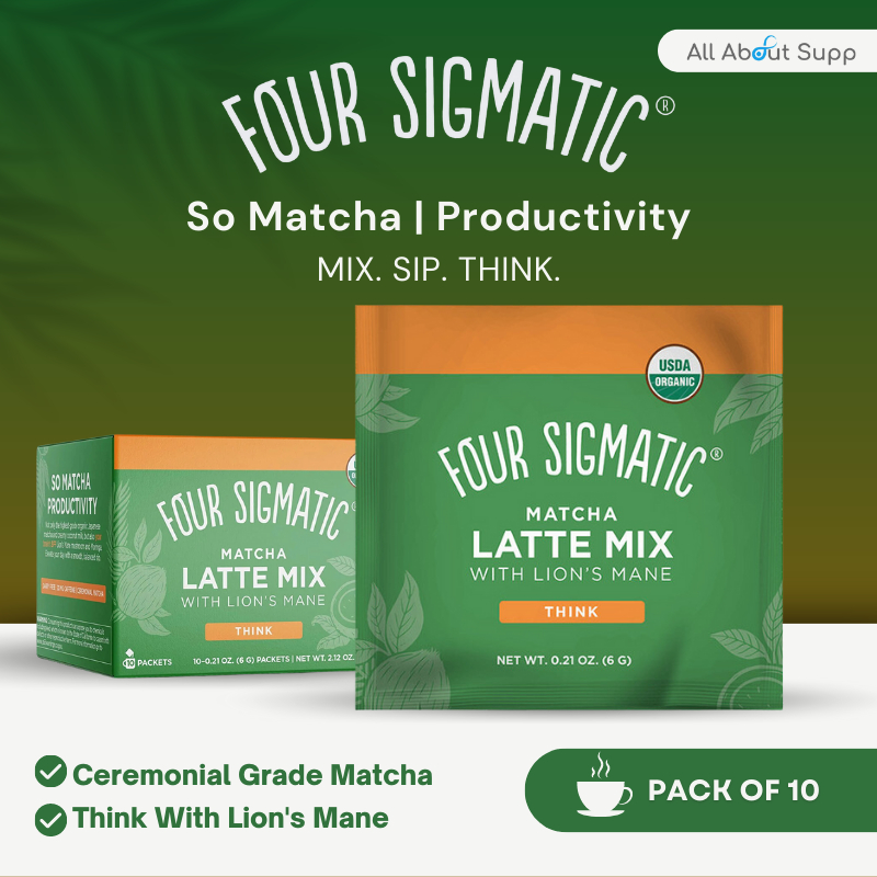 เครื่องดื่มชาเขียว ☘🍄 Four Sigmatic Matcha Latte + Lion’s Mane 10 ซอง 🍵เครื่องดื่มชาเขียวลาเต้พร้อมด