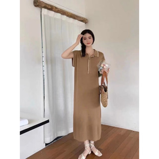 🌈🌿🌺🌼🌸🧡🤎🇰🇷Knit OFB Polo Maxi Dress