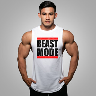 BEAST MODE เสื้อแขนกุดเว้าแขนกว้าง Drop Arm Sleeveless Muscle Shirt