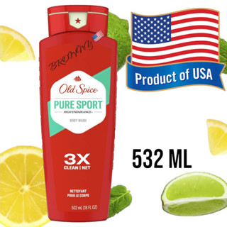 Old Spice High Endurance Body Wash for Men, Pure Sport Scent, 18 FL OZ (532 ML)