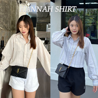 Hannah shirt เสื้อเชิ้ตครอปลายทาง ทรงoversize (nita.bkk)