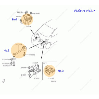 แท้ศูนย์ เซ็ทสุดคุ้ม ยางแท่นเครื่องมิตซูบิชิ มิราจ Mirage เครื่อง1.2 เกียร์ธรรมดา (3 ตัว)