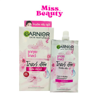 (1 ซอง) การ์นิเย่ ซากุระ โกลว์อัพ โทนอัพ ซีซี แบบซอง 7 กรัม Garnier sakura white pink up Tone Up CC Cream