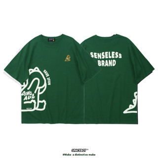 spaceboy เสื้อยืดโอเวอร์ไซส์แขนสั้น Unisex ลาย “ Dinosaur have 2fun ” [S228]