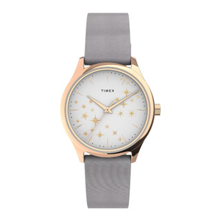 Timex TW2U57200 DRESS นาฬิกาข้อมือผู้หญิง สายหนัง หน้าปัด 32 มม.