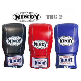 Windy BAG Gloves TBG2 Black Red Sparring  สำหรับการซ้อมชก มวยไทย วินดี้สปอร์ต สีดำ สีเเดง หนังแท้ ผลิตในประเทศไทย