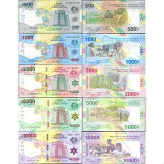 Central Arican States 500 1000 2000 5000 10000 Francs 2020 P 700 701 702 703 704 UNC Set of 5 Pcs.