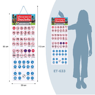 สื่อแขวน ชุดป้ายเครื่องหมายจราจรป้ายบังคับ ET-633