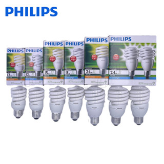 Philips หลอดประหยัดไฟ ทอร์นาโด Tornado 12W 15W 24W ขั้ว E27 สีวอร์มไวท์ 2700K สีขาว6500K ไฟ LED Light ไฟLED ไฟแต่งห้อง