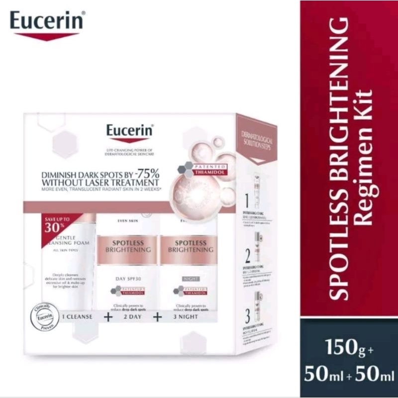 ยูเซอริน | Eucerin Spotless Brightening Set. [ Foam & Day Fluid & Nigth Fluid ] เซ็ตลดจุดด่างดำ กระ 