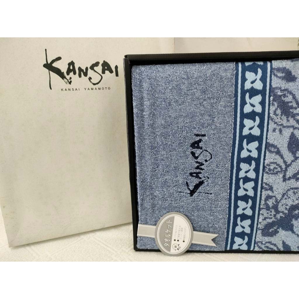 KANSAI YAMAMOTO ผ้าห่ม ผ้าฝ้าย 100%  สีน้ำเงิน - ฟ้า ไม่ผ่านการใช้งาน