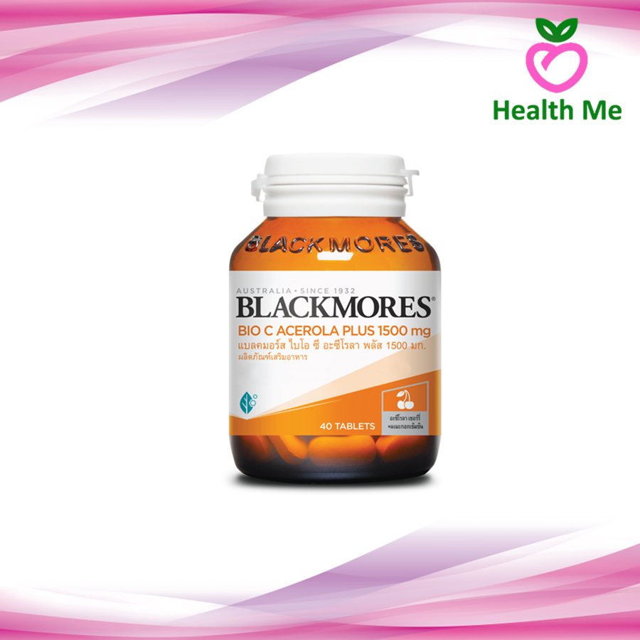 Blackmores bio c acerola plus 1500mg แบลคมอร์ส ไบโอ ซี อะซีโรลา พลัส 1500มก 40เม็ด