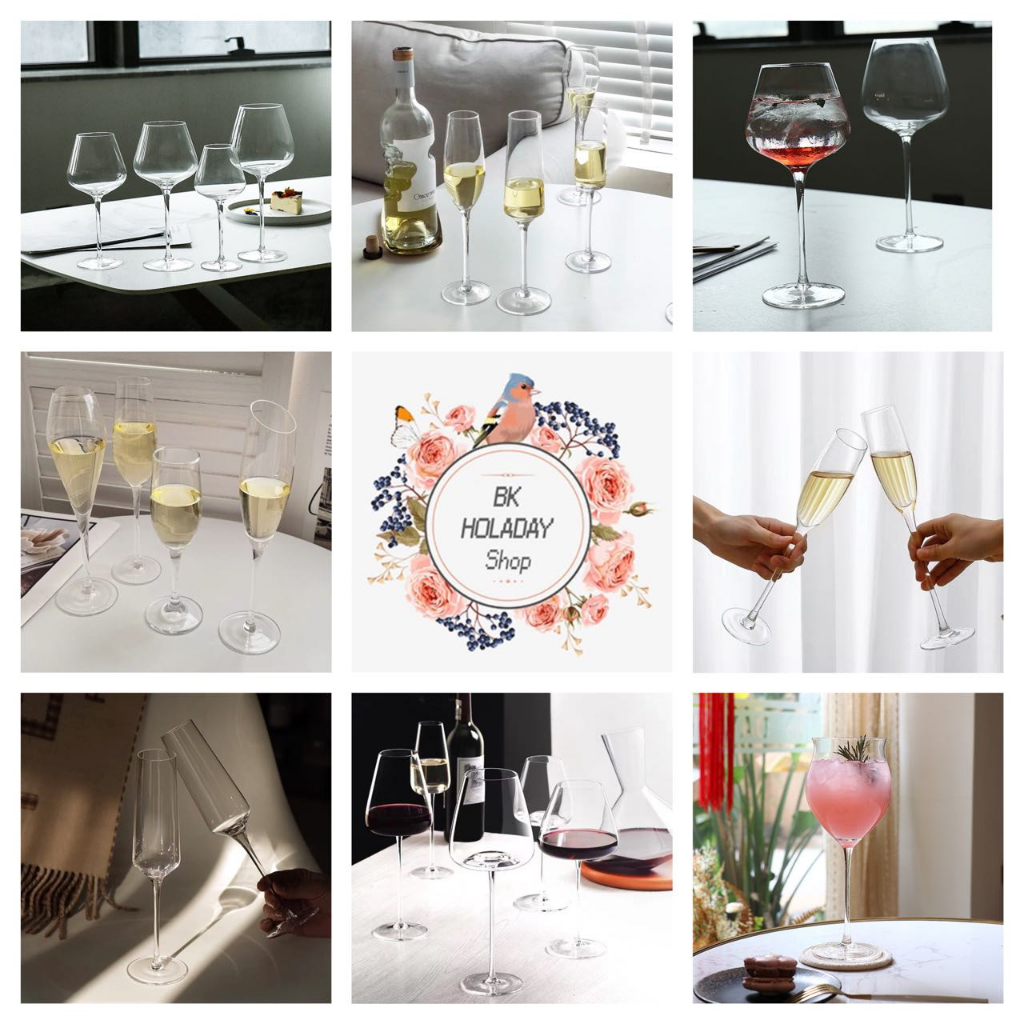 Wine & Champagne Glasses แก้วคริสตัลแชมเปญแก้วค๊อกเทลโฟมสร้างสรรค์สไตล์ยุโรปหรูหรา