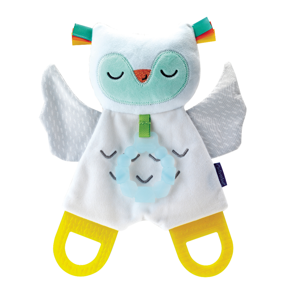 Infantino : Glow-in-the-Dark Cuddle & Teether Owl - ยางกัดน่ากอดลายนกฮูก