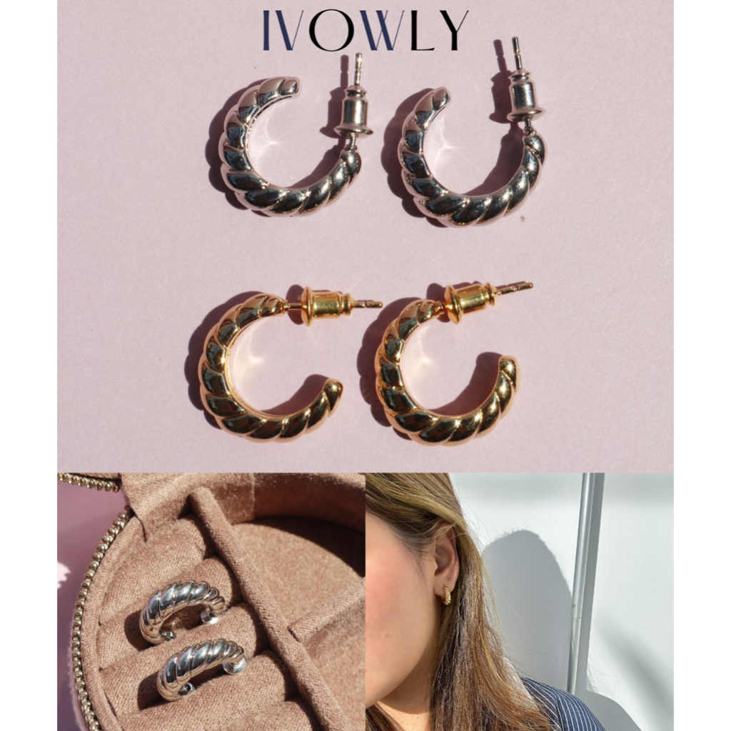 ivowly-Croissant stud earring ต่างหูทรงครัวซองท์