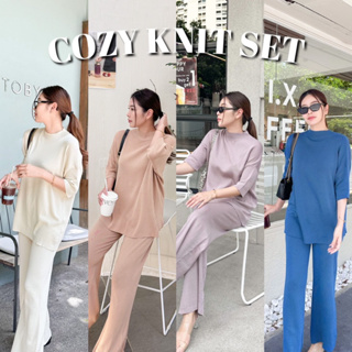 (โค้ด L299HIT ลด 20%) COZY KNIT SET เซ็ทไหมพรม งานสวย ใส่สบาย เสื้อแขน3ส่วนคอปีน ดูเพรียว กางเกง เอวยางยืด ไหมพร