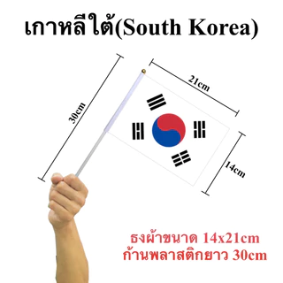 ธงทวีปเอเชีย Asia 50 ประเทศ ธงผ้า 14x21cm ก้าน 30 cm พร้อมส่งในไทย