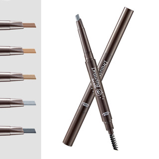 HZ-078 Double pencil eyebrow ดินสอเขียนคิ้วพร้อมแปรงกันน้ำกันเหงื่อติดทนที่เขียนเขียนคิ้ว