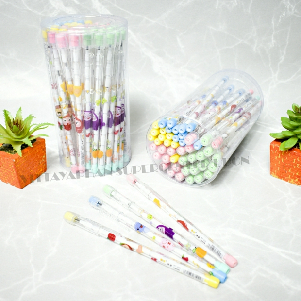 ดินสอเปลี่ยนไส้ ดินสอต่อไส้  ดินสอหัวมียางลบ(กระปุก)