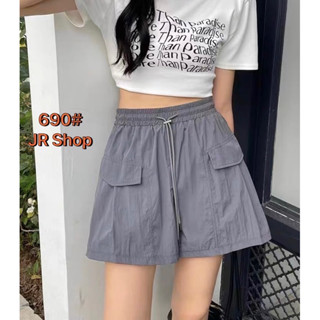 MAYSTUDIO กางเกงผ้าร่มขาสั้น ไม่มีซับใน  เอวยางยืด มีกระเป๋า งานเข้าใหม่จ้าา