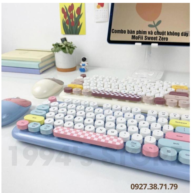 (แป้นอังกฤษ+ฟรีสติ๊กเกอร์ไทย) MOFii GEEZER Zero Wireless Media Combo ชุดคอมโบไร้สาย คีย์บอร์ดและเมาส์น้องแมวสุดน่ารัก