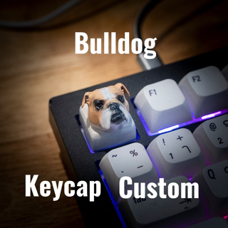 ส่งฟรี Artisan keycap Bulldog